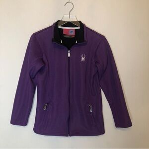Spyder Sweater - Zipper Core Ribbed Logo - Women's M - Purple